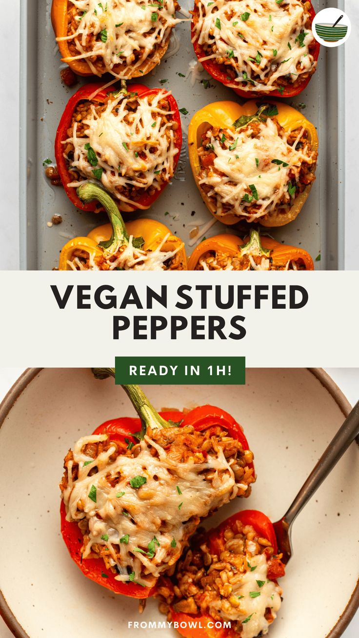 Bell Peppers as 'Shells': Easy Vegan Air Fryer Stuffed Meal